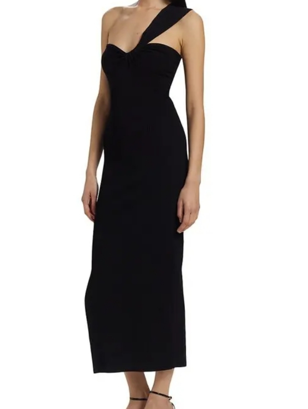 ASTR The Label Brie Sweetheart One-Strap Cocktail Dress in Black XL NWOT